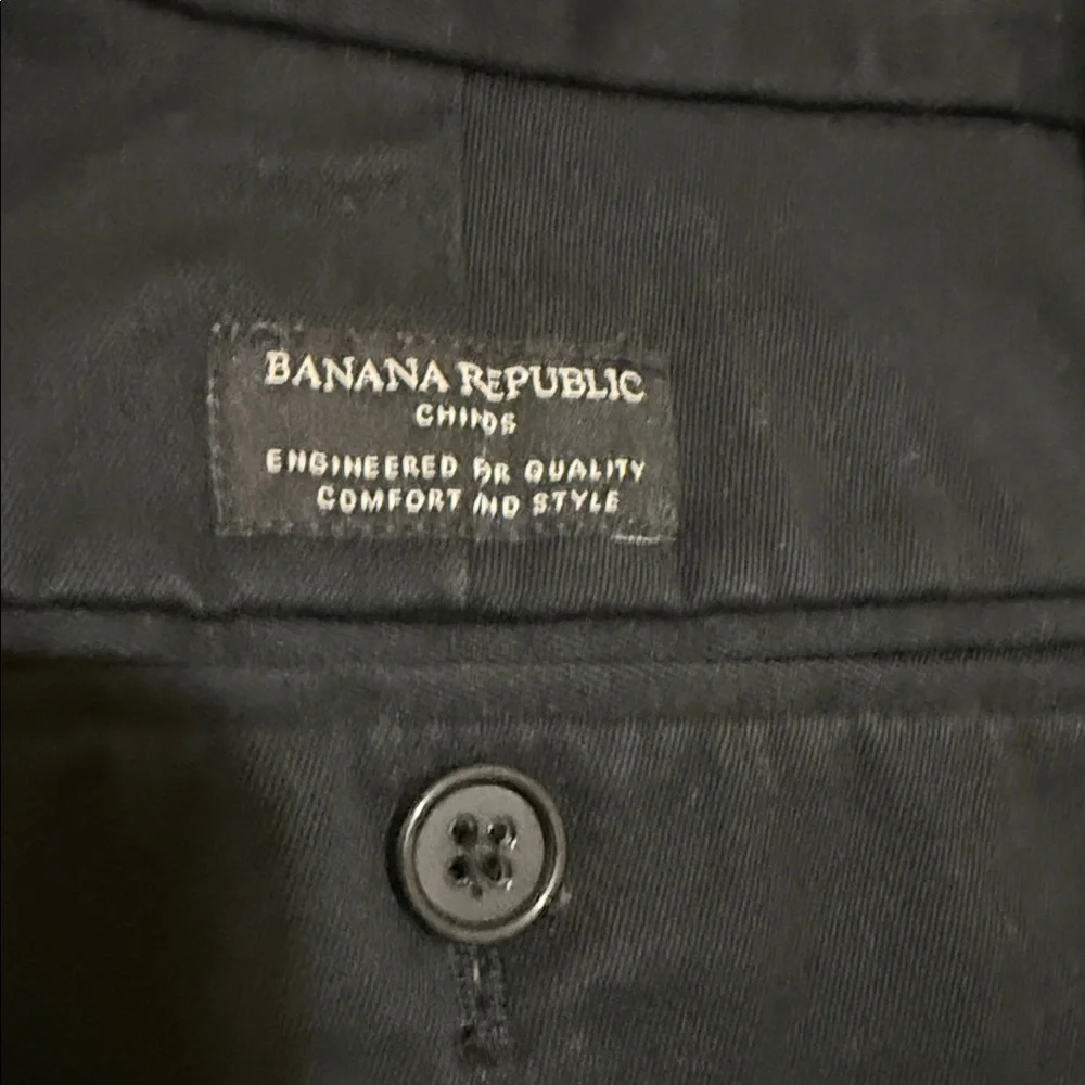 Banana Republic Men's black chino Pants tapered 36X32 casual office grandpa Y2K